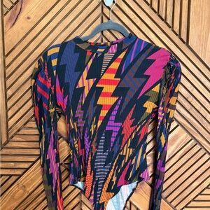 Farm Rio Black Lightning Bodysuit- L